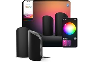 ‎PHILIPS HUE Philips Hue Play Smart Wall Washer Schwarz, Weiß & Farblicht mit ColorCast-Technologie, Bluetooth-kompatibel, Sprachsteuerung mit Alexa, Apple Home & Google Assistant, 2er Pack