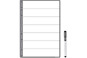 The Magnet Shop A3 Magnetic Weekly Planner and Organiser – Fully Customisable Whiteboard for Family/Business Task and Meal Planning - with Free Pen (Standard Grey, A3)
