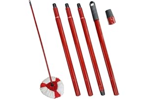 ANYUAN BOY Mango de Repuesto para Vileda Turbo Mopas,4 Secciones: Poste de Fregona Ajustable de Acero Inoxidable Mop Accesorios para la Limpieza de Suelos