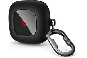 SURITCH Custodia Compatibile con Beats Fit Pro [Slim-Fit] [Anti-Caduta], Protezione TPU Antishock Portatile con Moschettone Portachiavi (Nero Aurora)