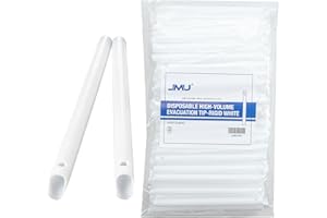 JMU Dental Evacuation Tips, 100Pcs HVE Disposable High Volume Suction Vented Aspirator, Rigid White