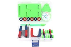 DollaTek Physical magnet experiment set popular science U-shaped round bar magnet, iron powder box magnetic levitation experiment equipment