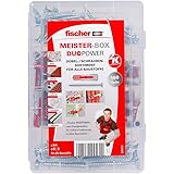 fischer MEISTER-BOX DUOPOWER + Schraube, Werkzeugkiste mit 160 Dübeln und Schrauben, Universaldübel, praktisches Set, Dübelki