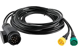 AOHEWEI Cavo Rimorchio 5 m Spina 13 Pin e 2x Connettore 5 Pin Cablaggio con Connettore a Baionetta per Illuminazione Rimorchio Luci Posteriori