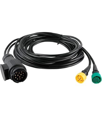 Jeu De Câbles Remorque 7 M - Fiche 13 Broches + 2 Connecteurs 5 Broches + Câble DC 5 M - Pour Voiture, Caravane, Bateau - 3