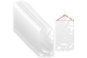 NWVUOP 50 Pack Plastic Clothes Covers Protector Bags 23.6× 35.4 inches Clear Garment Bags Dry Cleaning Bags