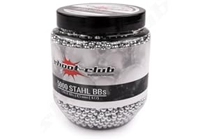 SHOOT-CLUB24 Stahlkugeln Stahl BBS für CO2-Pistolen, Luftgewehre, Luftpistolen, CO2 Waffen Kaliber 4,5mm / 0,34g 5000 Stück - Shoot-Club