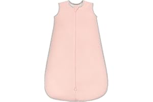 TURMIN Baby Sleeping Bag 1.5 Tog Baby Sleeping Bag 6-12 Months 100% Cotton Sleeveless Sleep Sack, Pink, M