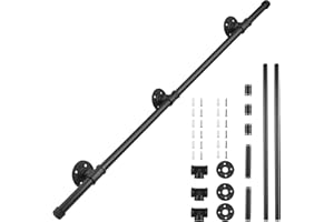 PaNt Corrimano per Scale Interne Esterni Nero Indoor e Outdoor Scale Ringhiere, Montaggio a Parete Scale Ringhiera per Anziani Disabili in Interne Gradini Corrimano Balaustra Kit Staffe a Muro