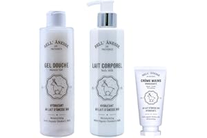 LABEL PROVENCE NATURE LOT LAIT CORPOREL 250 ML+ GEL DOUCHE 250 ML+ CRÈME MAIN 50 ML AU LAIT D'ÂNESSE bio BELL' ÂNESSE