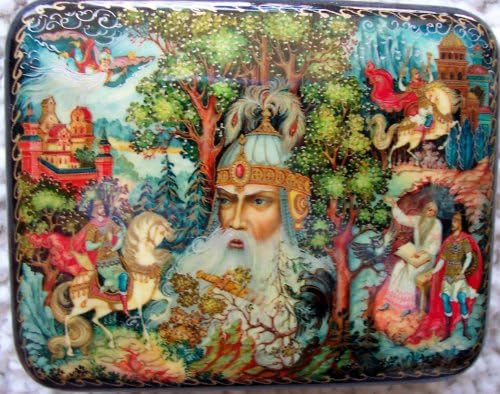 Fedoskino Russian Fairy Tales * Ruslan and Ludmila (by Pushkin) Lacquer Box * Lbf.30
