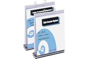 ‎TUKA-I-AKUT TUKA-i-AKUT 2er A5 Tisch-Flipchart aus Acryl mit Basis, Beidseitig Präsentation Flipchart, Aufstellringbuch, 6 Hüllen T Form Desktop Flip Chart, Tischaufsteller A5 Hoch Format, TKD8210-A5-2x