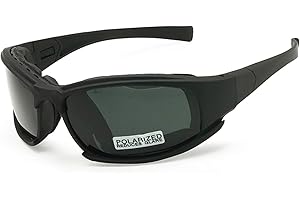 ENZODATE Polarized Army Sunglasses, Military Goggles 4 Lens Kit Men War Game Tactical Outdoor Sunglasses