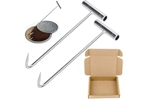 GBKDQQ 2 Stück Kanaldeckelheber Schwerlast-Hebehaken, Kanaldeckelhaken, Edelstahl Kanalhaken Schachthaken, 30CM Gullideckel Haken, Schachtdeckelheber Schachtdeckelhaken, Silber