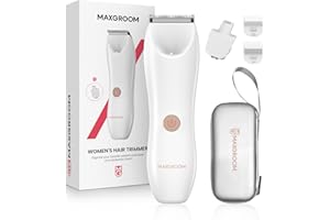 Bikini Trimmer for Women, Maxgroom Waterproof Electric Body Groomer & Pubic Hair Razor for Lady, Ceramic Blades for Intimate Grooming & DIY Styling, Women's Hygiene Shaver Best Gift for Women