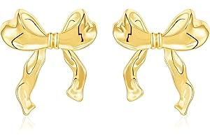 Rajputana Sterlingsilber Schleifen Ohrringe Bow Earrings Gold Silber Bogen Ohrstecker Ohrringe für Damen Hypoallergen Schleifen Schmuck Frauen