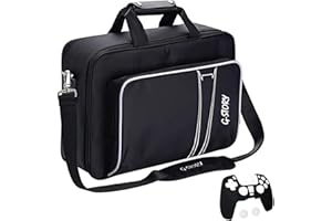 G-STORY Sac de Transport, Étui Sac de Rangement avec Fermeture éclair en Alliage de Zinc,Sac de Voyage pour PS5 Console et Accessoires, Controller Skin * 1 est Inclus