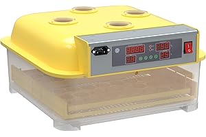 Wiltec Automatische Brutmaschine für 48 Eier, Inkubator mit vollautomatischem Wendesystem, Brutautomat mit Temperatursteuerung und Feuchtigskeitsregulierung, Brutkasten zum Eier ausbrüten