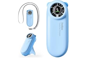 Diveblues Mini Ventilateur Turbo Portable, Autonomie Maximale 16H, USB Rechargeable 4000mAh, 5 Vitesses, Petit Ventilateur de Poche pour Voyage, Extérieur, Concerts, Maquillage, Cadeaux pour Femmes