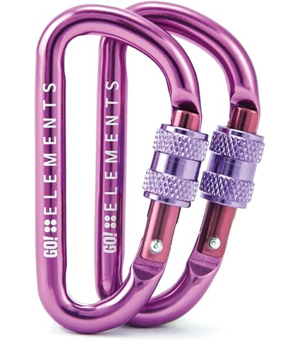Moschettone, 10 Pz D-Ring Moschettone con Tappo a Vite per Campeggio, Pesca, Trekking o Viaggio