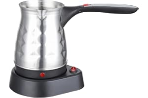 FytStycale 500ml Turkish Coffee Maker, Electric Kettle, Stainless Steel Coffee Kettle, Arabic & Greek Coffee Pot for Home Kitchen, Diamond