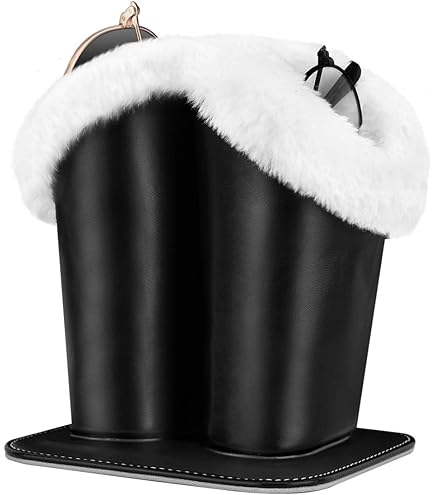 CREATCABIN Hartschalen Brillenetui Leder Sonnenbrillenetui Brillenhalter Tragbare Brillentasche Aufbewahrungstasche Clamshell Schutzhülle Reinigungstuch Für Damen Und Herren Reise Schaf 16.2x6.4x3.9cm