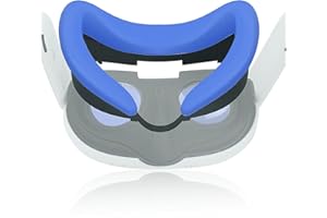 NUHFUFA VR-Headset, Silikon, Gesichtsschnittstelle, kompatibel mit Quest 3, V-förmiger Gesichtsabdeckung, Anti-Slip, weich und bequem, AR-Zubehör, Blau