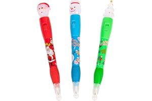 Oxford Novelties Kids Christmas Xmas Festive Character Pens & Pencils - Santa Snowman Tree (1 Small Topper Light Pen)