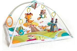 Tiny Love Gymini Deluxe, 2-in-1 Musical Baby Play Mat, 0+ Months, Versatile Baby Play Gym, 18 Activities, Take-Along Musical Toy, Adjustable Arches, Cognitive Development, Into the Forest