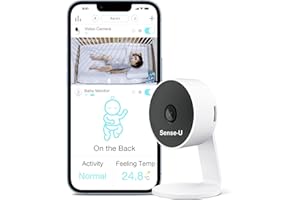 Sense-U Video Baby Monitor with 1080P HD WiFi Camera and Background Audio, Night Vision, 2-Way Talk, Motion Detection, Long Range & Free Smartphone App