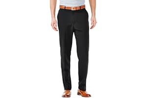Haggar Męskie spodnie Cool 18 Classic Fit Flat Front Hidden Expandable Waist Casual Pant