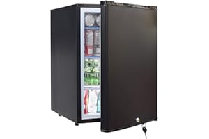 SMETA Nevera para Furgoneta Camper, 50L, Silenciosa 0dB con Cerradura, Nevera 12V 220V, Frigorifico 12V, Portatil, Nevera Pequeña para Caravana Coche Viaje Camping Habitación Hotel Oficina, Negro