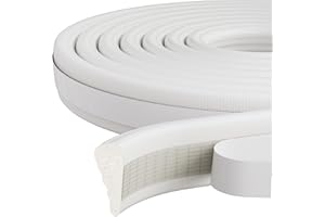 KAYLEINSTER Blanco Burletes de Cuña Puertas Ventanas Tiras Sellado Alta Densidad Espuma Cinta de Junta Anti Frío y Colisión para Pvc Ventana Corredera,Ventana Madera,Puerta Aluminio,Puerta Entrada Casa 2 Rollo 5M