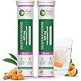 Pure Nutrition L-Glutathione 600mg 30 Effervescent Tablets (15x2) for Men & Women | With Vitamin C & Saffron | Anti-Aging Antioxidants for Glowing & Clear Skin | Supports Skin Brightening, Detox & Immunity | Orange Flavour
