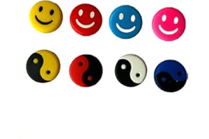 YFelomatric 8 amortiguadores para raquetas de tenis, tenis, diseño de cara sonriente, diseño de chismes