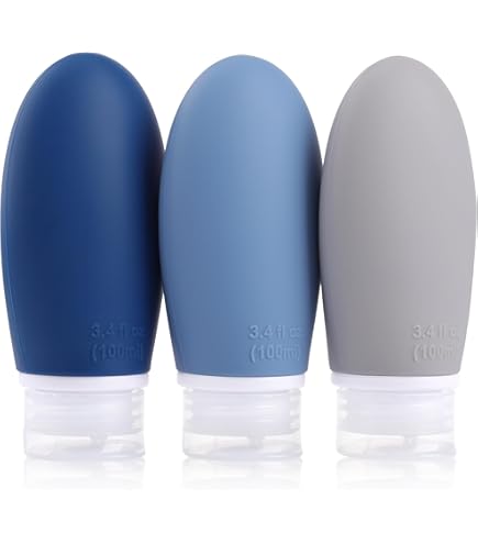 Set 3 Bottiglie Viaggio In Silicone 100ml 2-in-1 - Per Shampoo E Lozioni | Contenitori Riutilizzabili Con Doppia Tenuta - Foto 4
