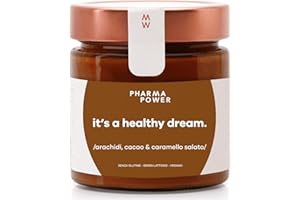PharmaPower It’s a Healthy Dream Crema Spalmabile Proteica alle Arachidi, Cacao e Caramello Salato, Senza Glutine e Senza Lattosio, Vegana, 200 g