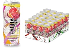 PACHA Drink Zero 24x Eau aromatisée pétillante sans sucre 250 ml (250 ml (Lot de 24), Pamplemousse-Framboise)