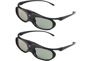 CICIGLOW 2Pcs 3D Glasses, 144Hz 3D Active Shutter Glasses DLP LinK LCD Lens 3D Glasses for 3D DLP Orojectors