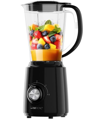 Clatronic Standmixer 500W Mit Ice-Crush – 1,5 Liter BPA-frei, 4 Edelstahlmesser, 3 Stufen + Turbo