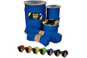 EdcX Paracord 4mm, 35+ kolorów (10 m, 15m, 30m, 50m, 100m, 300m) | Idealny do rękodzieła, majsterkowania, biwakowania | 100% nylonowa lina 4mm| Linka Taktyczna 550 Typ III