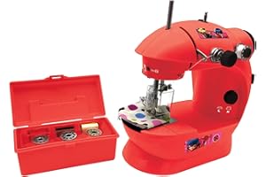 Lexibook, Miraculous Ladybug Cat Noir, Máquina de Coser con Accesorios, luz y Pedal, imitación de Juguete de rol para niñas, Juego de diseño de Moda, Rojo, SW100MI