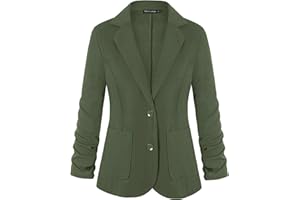 MINTLIMIT Blazer décontracté à manches 3/4 avec poches et boutons pour femme