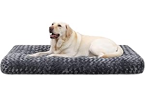 KSIIA Kosz dla psa XL, 105 x 70 cm, duży rozmiar poduszka dla psa, można prać w pralce, różowy aksamit z antypoślizgowym dnem, mata na łóżko antystresowe, szary ombre