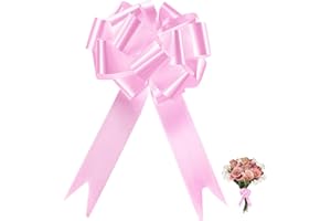 VAKIREYY 100 Pièces Noeud Voiture Mariage, Grands Rubans Nœuds à Tirer Large Emballage Décoreration avec Ballon Gonflable Doré pour Cadeaux Paniers Arrangements Floraux Voitures de Mariage Décorations de Fête