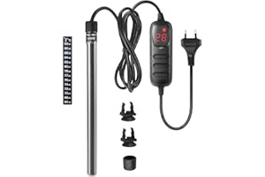 FEDOUR Mini grzałka do akwarium, 100 W, cyfrowy grzejnik do akwarium 30-100 l, zbiornik na ryby/żółwia, ogrzewanie akwarium z kontrolerem temperatury, do słonej i słodkiej wody