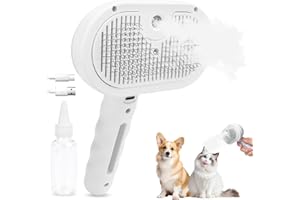 MPLEHDA Szczotka parowa dla kotów, do długich/krótkich włosów, grzebień dla kotów, szczotka do masażu, pielęgnacji, usuwania włosów dla kotów, psów, królików