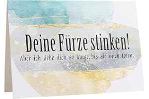 CL&MH Grußkarte zum Jahrestag, Valentinstag, Hochzeitstag – Deine Fürze stinken,Geburtstagskarte zum Jahrestag, Postkarte für den Ehemann/die Ehefrau, Karte zum Hochzeitstag,Geschenkidee Mann