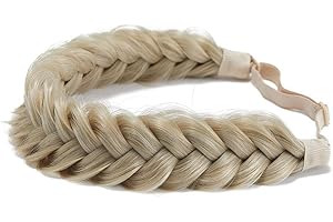 TOECWEGR Extensions Haarband Haarreifen Zopf Geflochten Classic Chunky Wide Plaited Wedding Fluffy Braids Wig Women Girl Beauty Accessory (Schmutzige Blondine A07)