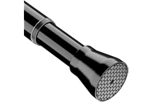 Zipglo 1 Stück Gardinenstange ohne Bohren 70-127 cm Duschvorhangstange Teleskopstange Vorhangstange Kleiderstangen Spannstange Verstellbare für Badezimmer, Fenster, Küche, Schrank, Schwarz